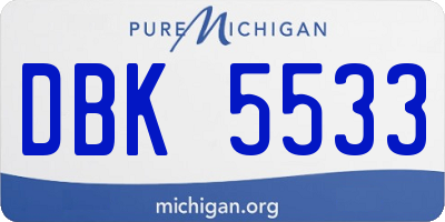 MI license plate DBK5533