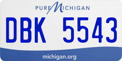 MI license plate DBK5543
