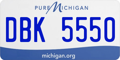 MI license plate DBK5550