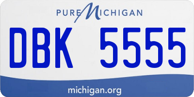 MI license plate DBK5555