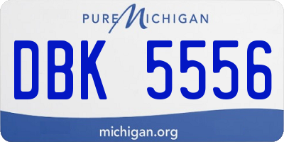 MI license plate DBK5556