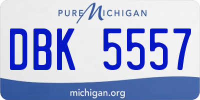 MI license plate DBK5557