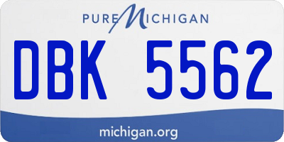 MI license plate DBK5562