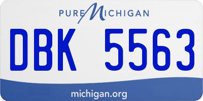 MI license plate DBK5563
