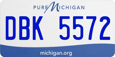 MI license plate DBK5572