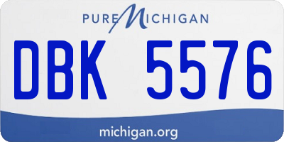MI license plate DBK5576