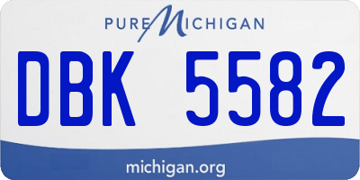 MI license plate DBK5582