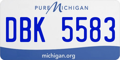 MI license plate DBK5583