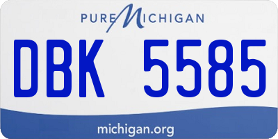 MI license plate DBK5585