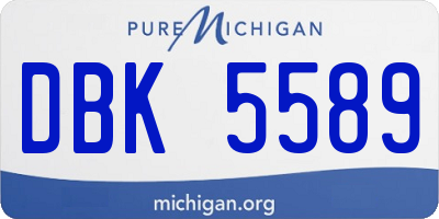 MI license plate DBK5589