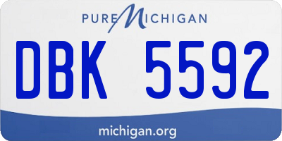 MI license plate DBK5592