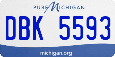 MI license plate DBK5593