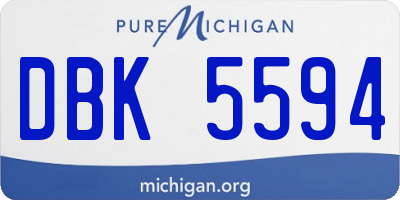 MI license plate DBK5594
