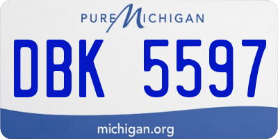 MI license plate DBK5597