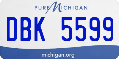 MI license plate DBK5599