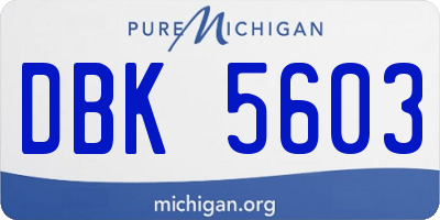 MI license plate DBK5603