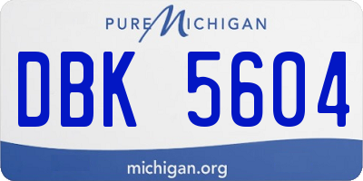MI license plate DBK5604