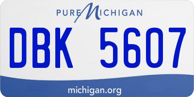 MI license plate DBK5607
