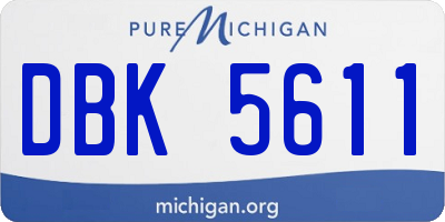 MI license plate DBK5611