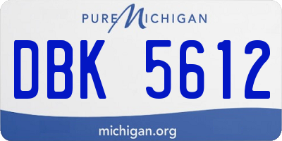MI license plate DBK5612