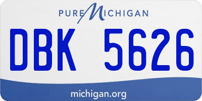 MI license plate DBK5626
