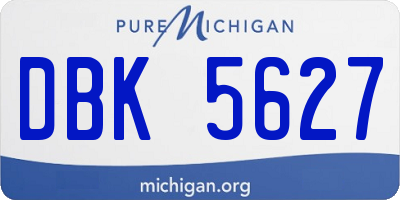 MI license plate DBK5627