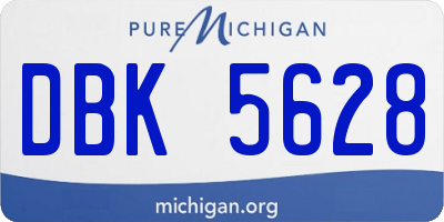 MI license plate DBK5628
