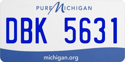 MI license plate DBK5631