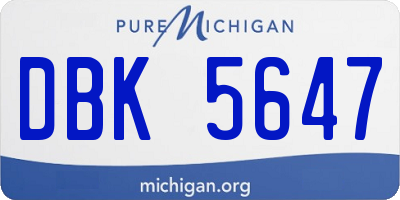 MI license plate DBK5647