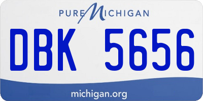 MI license plate DBK5656