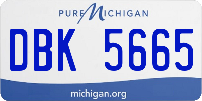 MI license plate DBK5665