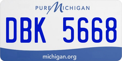 MI license plate DBK5668