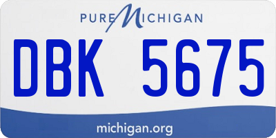 MI license plate DBK5675