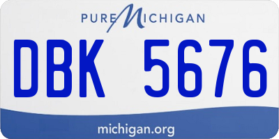 MI license plate DBK5676