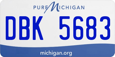 MI license plate DBK5683