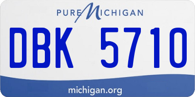 MI license plate DBK5710