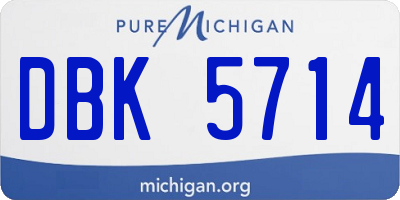 MI license plate DBK5714