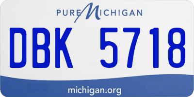 MI license plate DBK5718