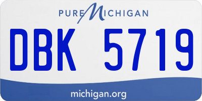 MI license plate DBK5719