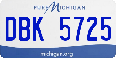 MI license plate DBK5725