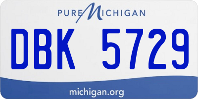 MI license plate DBK5729