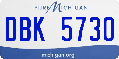 MI license plate DBK5730