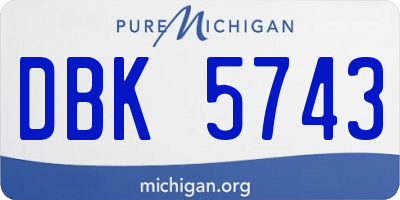 MI license plate DBK5743