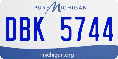 MI license plate DBK5744