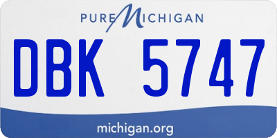 MI license plate DBK5747