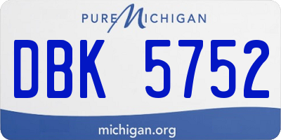 MI license plate DBK5752