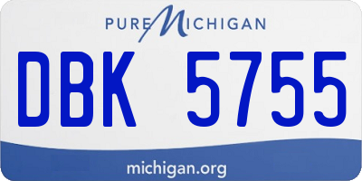 MI license plate DBK5755