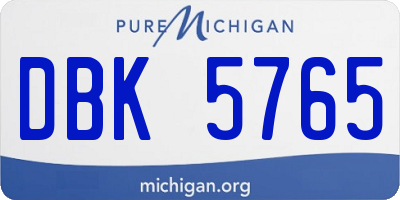 MI license plate DBK5765