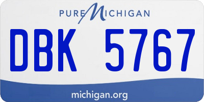 MI license plate DBK5767