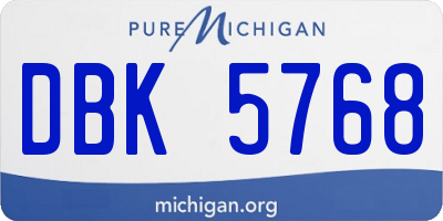 MI license plate DBK5768